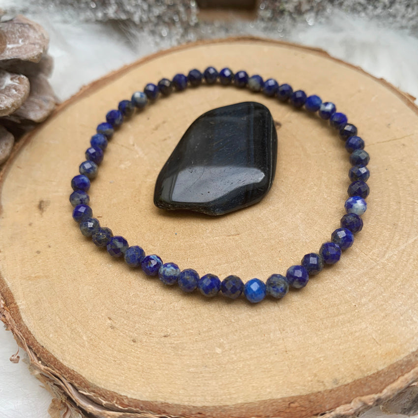 Bracelet Confiance et protection - lapis lazuli facetté AA